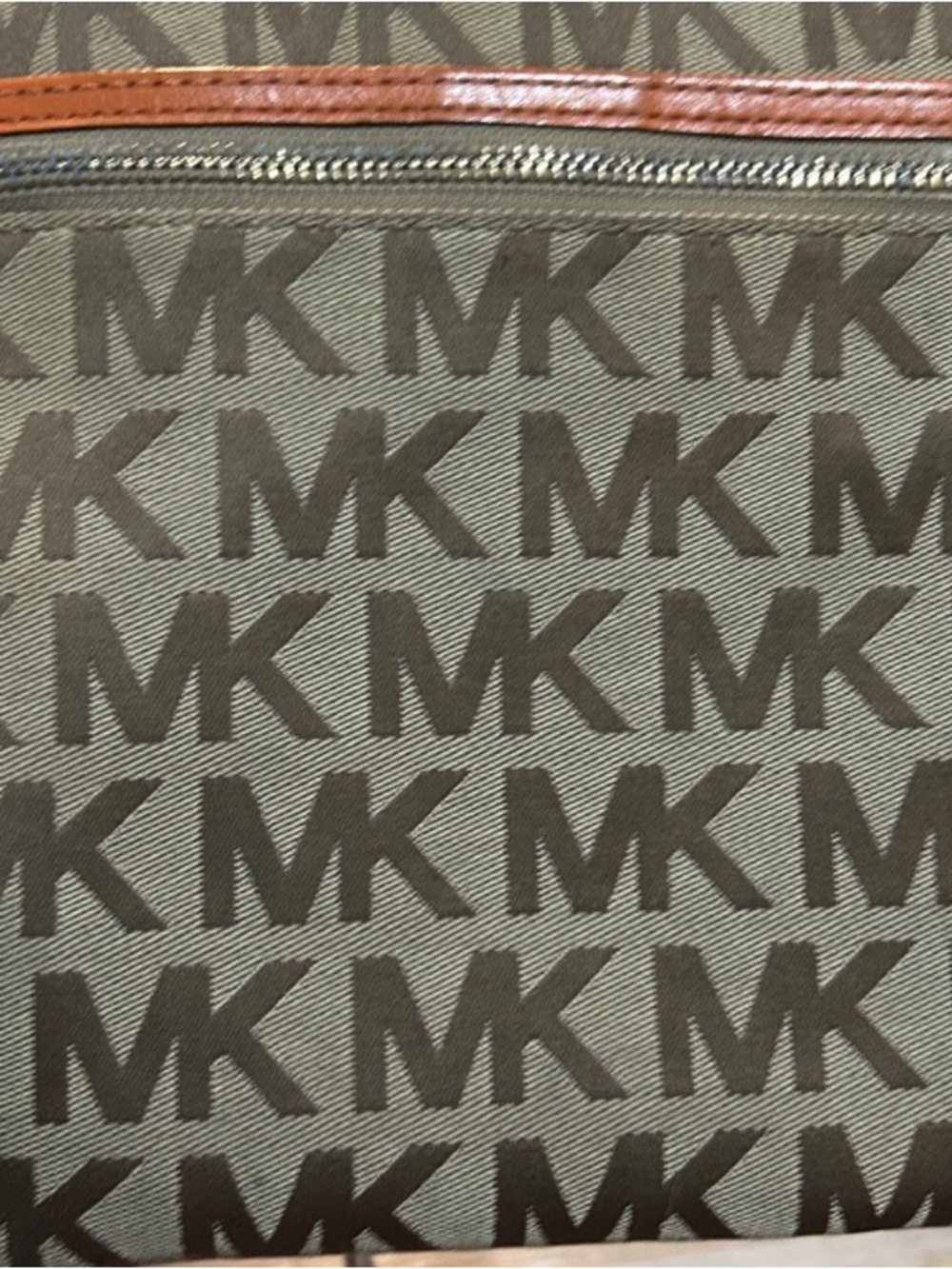 Michael Kors Brown MK Logo Belt Bag with Orange Trim - Picture 5 of 7